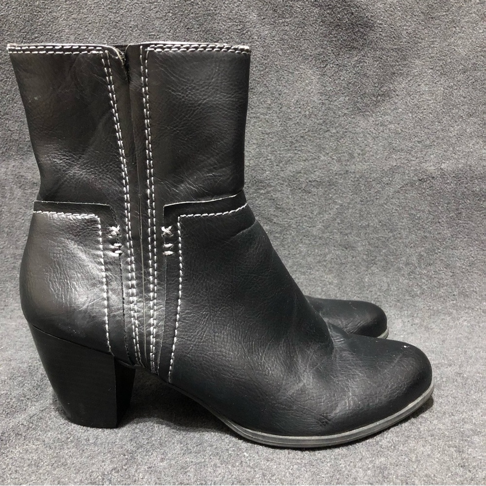 Natural Soul by Naturalizer Women’s Ankle Boots Sz 9.5 Black Heeled Zip Bootie